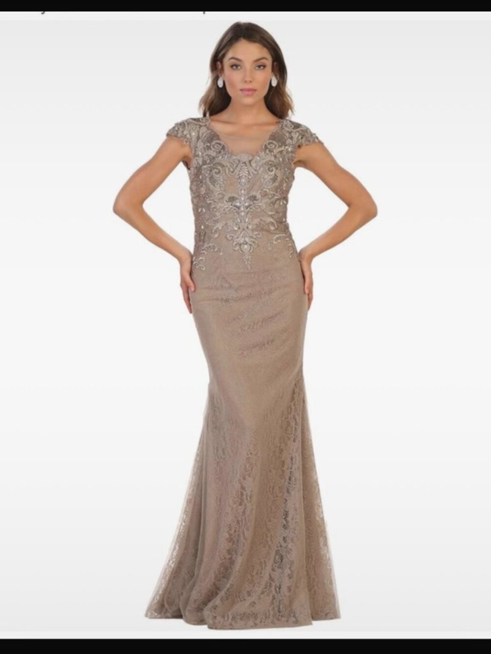 May Queen MQ1512 Cap Sleeve Mermaid Dress